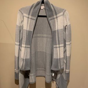 Gray plaid cardigan